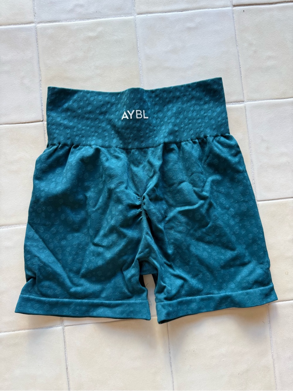 AYBL Teal High-Waist Ruched Women’s Shorts